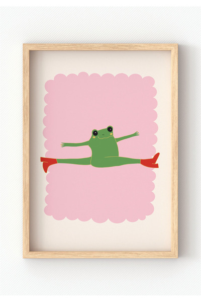 MIOVI WORKS Frog Joy | Çerçeveli Modern Eğlenceli Kurbağa Figürlü Çocuk Odası...