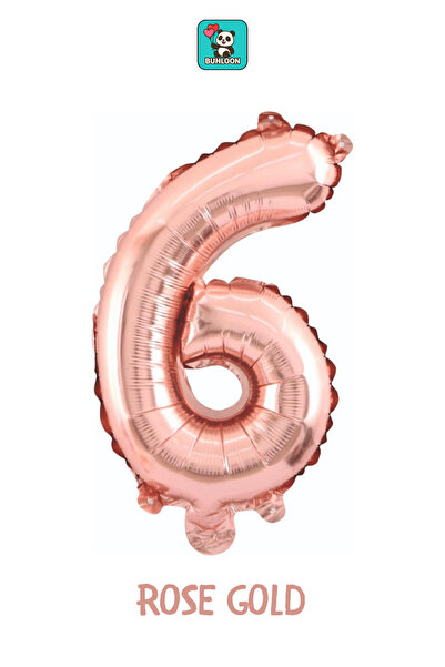Bunloon Rose Gold Color 6 Number Foil Balloon 34 Inches (76 cm)