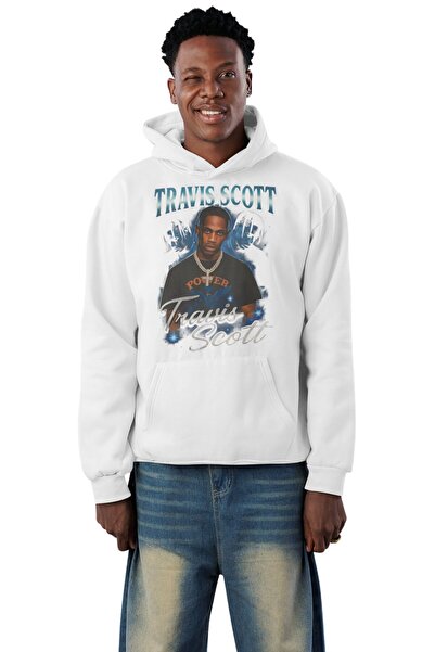 Fuddy Moda سويت شيرت بقلنسوة من ترافيس سكوت باور للجنسين، قصة فضفاضة هودي مطب...