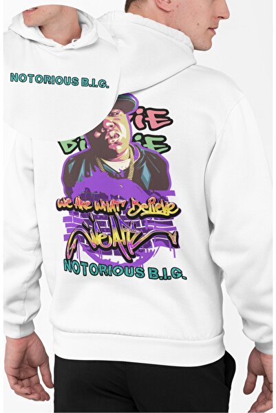 Fuddy Moda Unisex The Notorious B.I.G. Hanorac cu imprimeu pe spate tricou , ...
