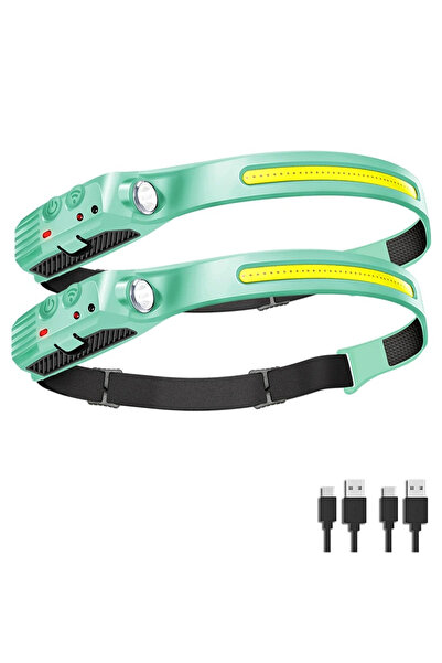 Choice4 مصباحان رأس أخضران فائقان السطوع بتقنية الاستشعار، مزودان بمستشعر COB...