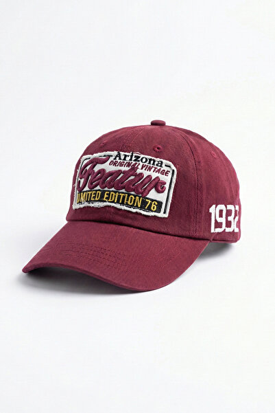 Kapin Embroidered Cap Baseball Hat - Burgundy