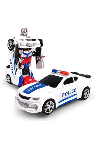 OEM Police Transformer Robot Car with Sounds and Lights, 21 cm, 3 years+