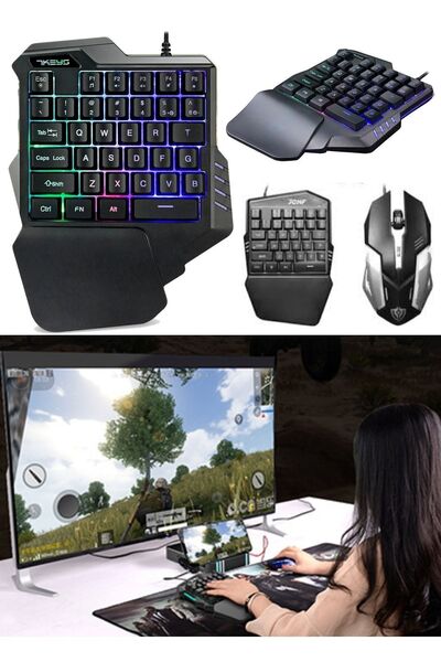 ozbience RGB LED ile Mobil Oyunlar İçin Klavye ve Mouse Seti