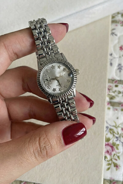 Volenta Shop Minimal Model Starry Dial Silver Color Women's Wristwatch