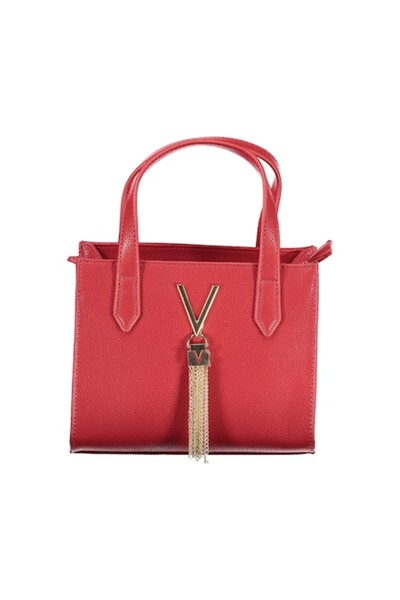 Valentino Women's Bag, Red, Metallic Logo, Leather
