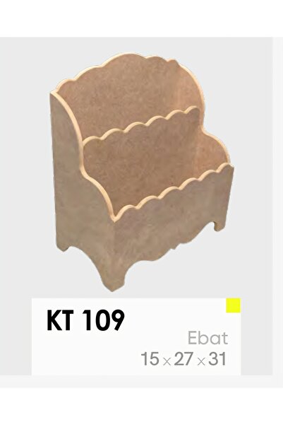 Eymen Hobi Ham Ahşap Masa Üstü Organizer Raf 15x27x31 cm | Boyanabilir Dekora...