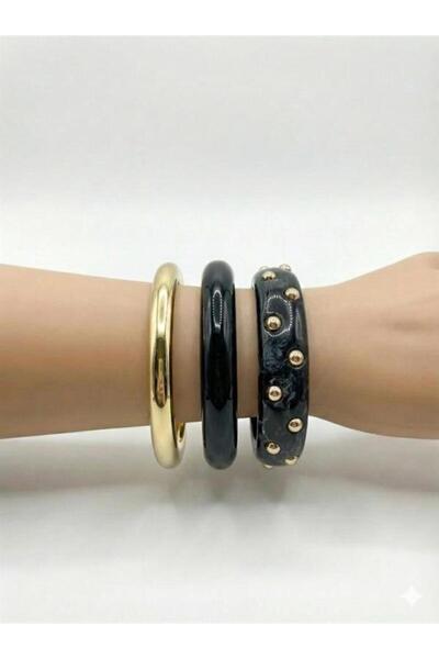 Mega Sepetim 3'Lü Set Bilezik - Siyah