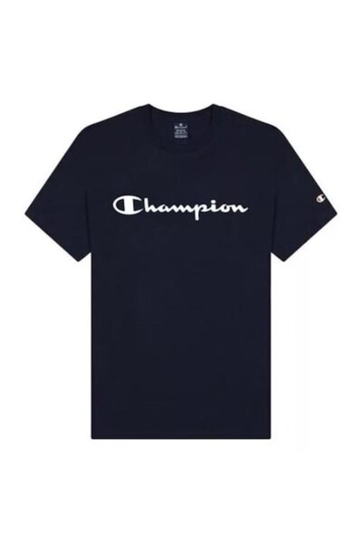 Champion Tricou bărbătesc, Champion, text, albastru închis, bumbac, M