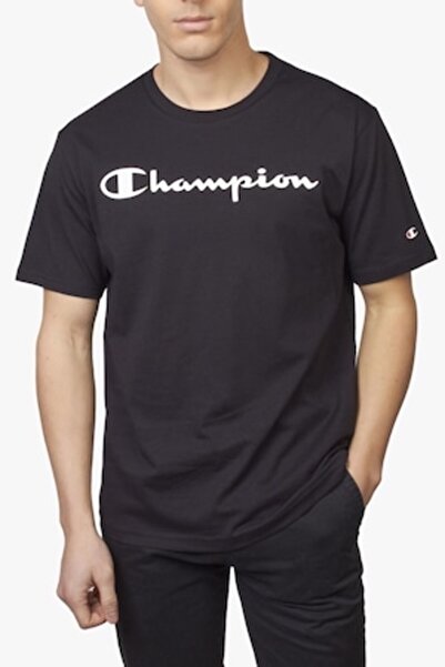 Champion Men's Logo T-Shirt, Black, Cotton, L