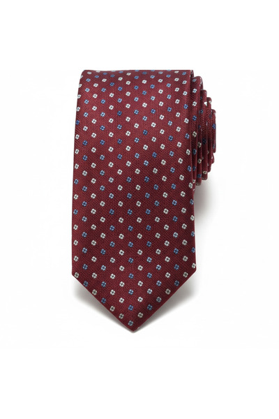 CROATE Burgundy Minimal Pattern 100% Silk Tie