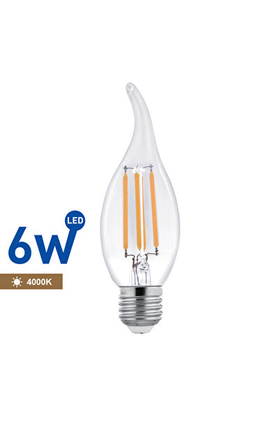 Wellmax BEC LED FILAMENT LUMANARE LUMINA NEUTRA 6W C35 E27 4000K