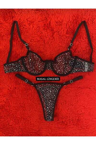 Masal Lingerie Set de lenjerie intimă elegantă pentru femei, cu sutien cu sâr...