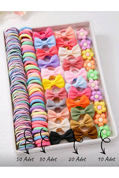 MutluBiDünya 110 Parça Kız Bebek Lastik Toka Seti Bebek Toka Seti