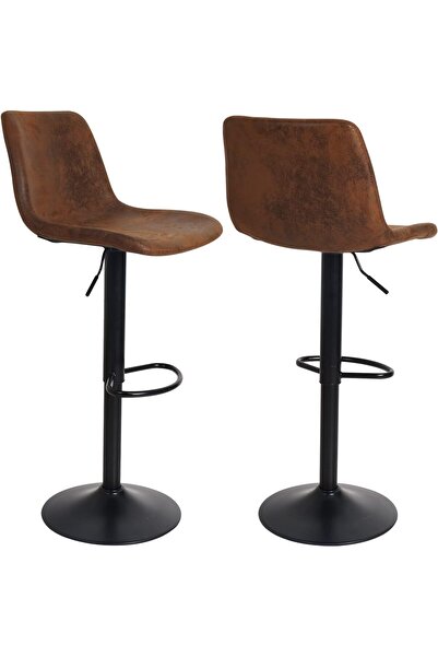 WISFOR Yükseklik Ayarlı Bar Sandalyesi 2'li Set, Dönebilen, Şık ve Konforlu