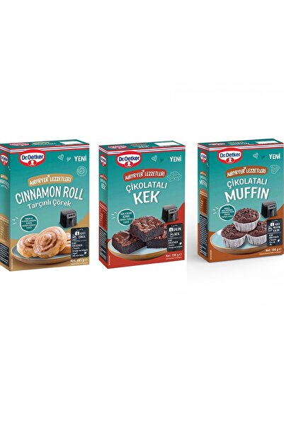 Dr. Oetker Airfryer Serisi 3’Lü Tarçınlı Çörek 485 Gr+Çikolatalı Muffin 190 G...
