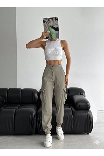 Azra Moda Style New Season Leather Trousers Lycra Cargo Pocket Detail Women