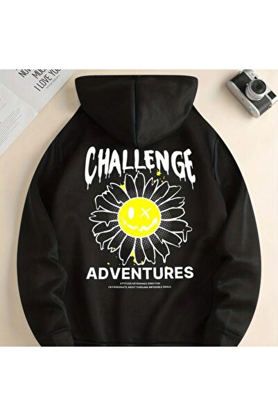 bellanova سويت شيرت أسود للجنسين قصة فضفاضة 3 Thread Shardonlu - جودة ممتازة ...