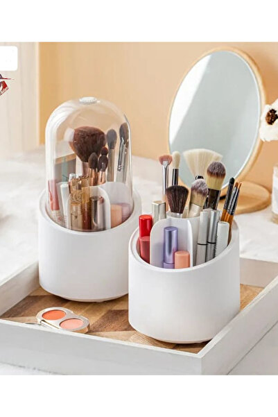 Alsalam Rotating, dustproof makeup brush organizer