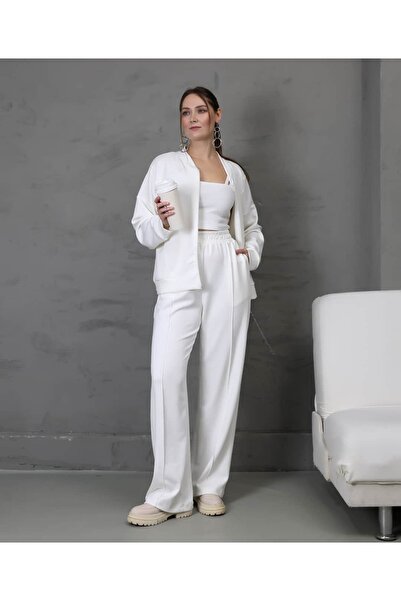 REDMİNA fashion Zipper Detailed Stitched Double Set