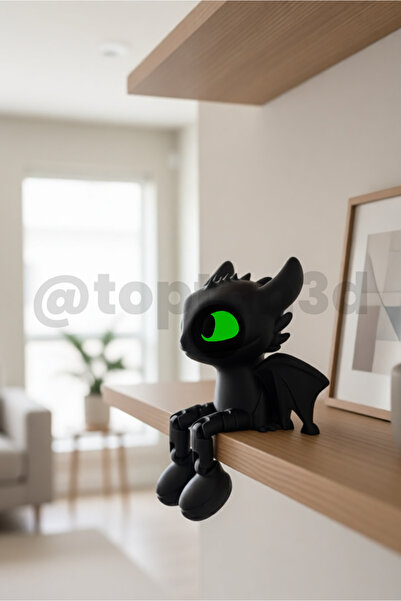 Toptan3D Hareketli Dişsiz Raf & Masa Dekoru (10cm) - Ejderhanı Nasıl Eğitirsi...