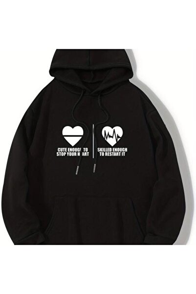 bellanova سويت شيرت أسود للجنسين قصة فضفاضة 3 Thread Shardonlu - جودة ممتازة ...