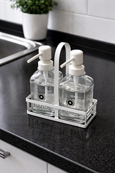 Esence Hediyelik 2'li STANDLI CAM SIVI SABUNLUK