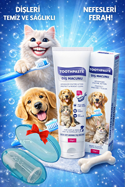 PawX Kedi Köpek Diş Macunu 100 gr | Ağız Kokusu & Plak Karşıtı | + Parmak Diş...