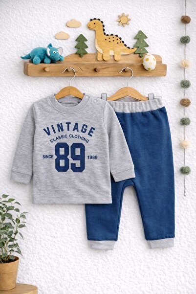 krm kerem bebe 100% Cotton Patterned Baby Set with Two Pieces