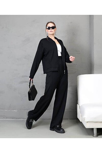 REDMİNA fashion Zipper Detailed Stitched Double Set