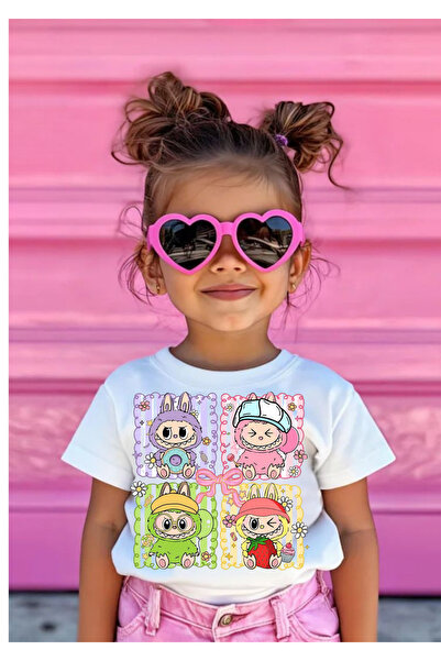 Tubinyoo Labubu Printed White Kids T-Shirt
