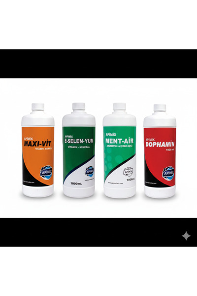 apimix 4 lü Set Dophamin-Maxi Vit-Ment Air-E Selen Yum 1lt Premiks