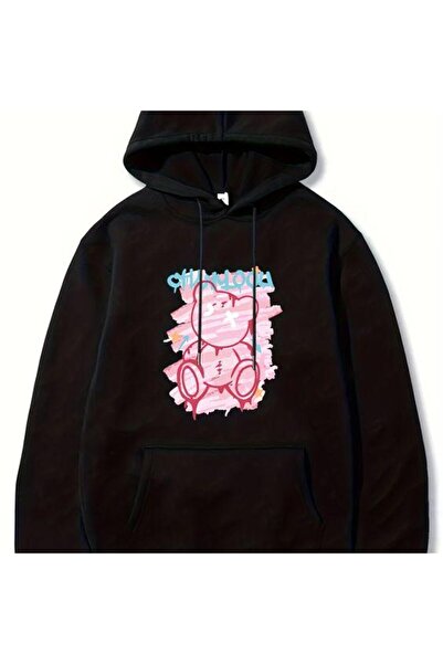 bellanova سويت شيرت أسود للجنسين قصة فضفاضة 3 Thread Shardonlu - جودة ممتازة ...