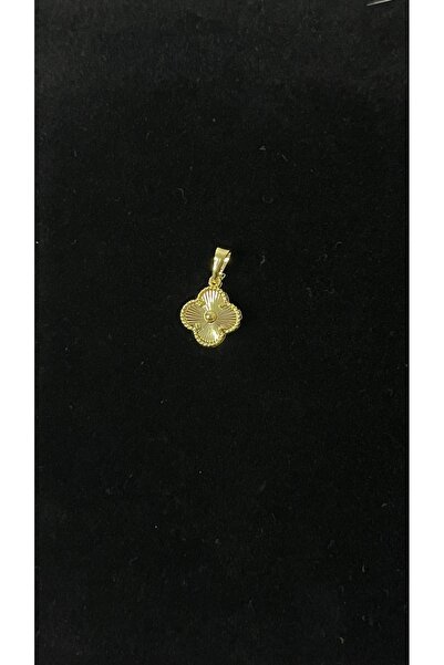 Milacojewelry Sarı Yonca Desenli Kolye Ucu – Işıltılı Klasik Tasarım