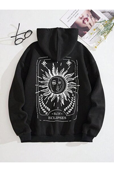 bellanova سويت شيرت أسود للجنسين قصة فضفاضة 3 Thread Shardonlu - جودة ممتازة ...