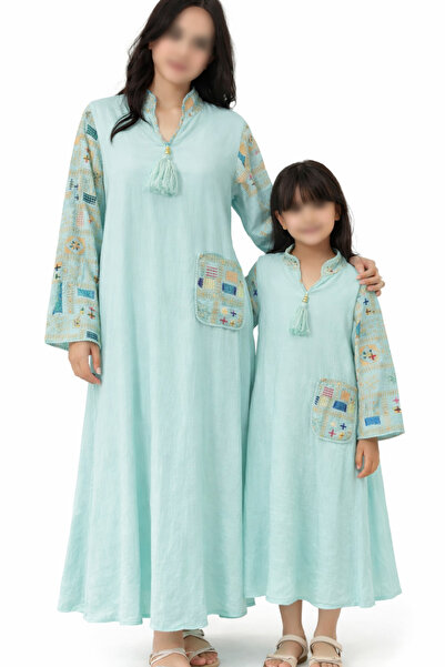 RONZA Mother and daughter jalabiya with hand embroidery