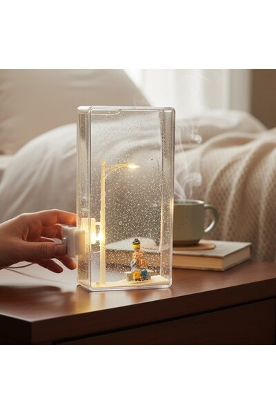 hediyesahibi Sevgiliye Özel İsimli Romantik Işıklı Kar Küresi Dekor