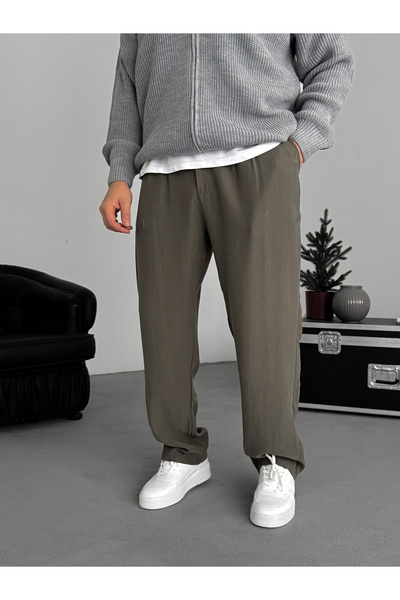 BYBASICMAN Haki Плисирани панталони от тенсел KE-1300