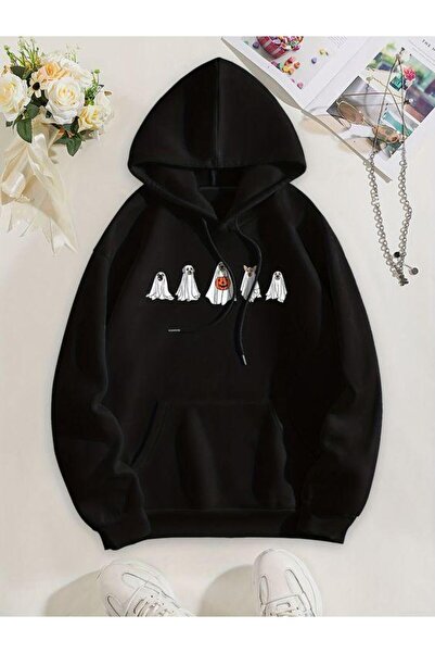 bellanova سويت شيرت أسود للجنسين قصة فضفاضة 3 Thread Shardonlu - جودة ممتازة ...