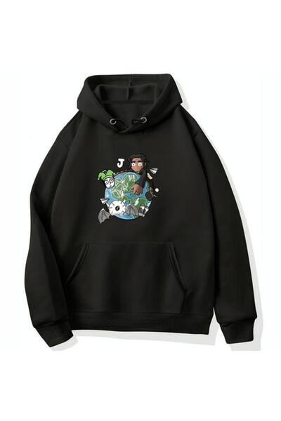 COZYWEAR سويت شيرت أسود للجنسين قصة فضفاضة 3 Thread Shardonlu - جودة ممتازة م...