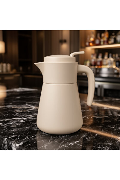 ALMEDYAF ترمس بيج على الطراز الإيطالي سعة 0.5 لتر - ترمس معزول مزدوج الجدار م...