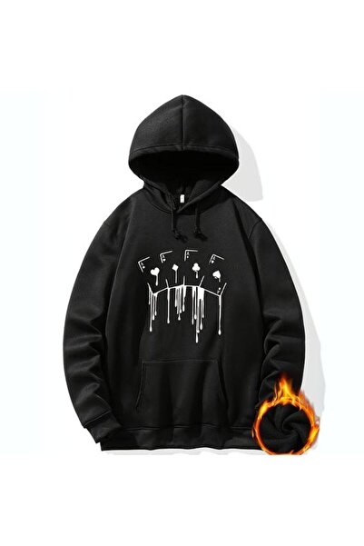 COZYWEAR سويت شيرت أسود للجنسين قصة فضفاضة 3 Thread Shardonlu - جودة ممتازة م...