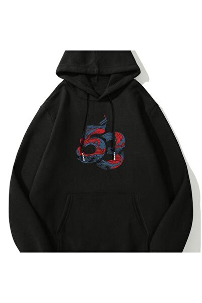 bellanova سويت شيرت أسود للجنسين قصة فضفاضة 3 Thread Shardonlu - جودة ممتازة ...