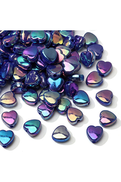 Choice7 8x9mm 100pcs Royal Blue 100Pcs 8×9mm Acrylic Iridescent Heart Beads L...