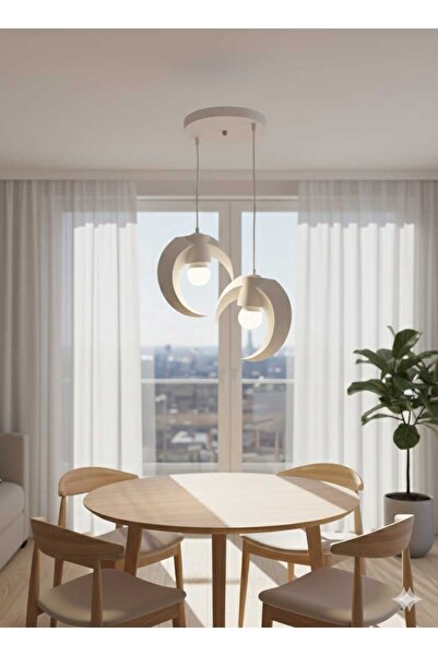 Dropcek eticaret Kutluay 2'Li Ay Formlu Sarkıt Avize | Modern Minimal Tasarım...