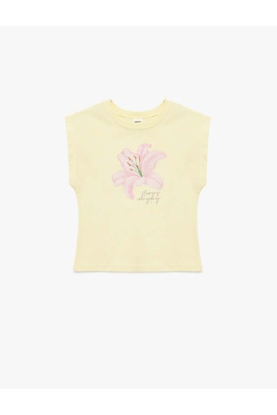 Koton Çiçek Baskılı Sarı Kız Bebek T-Shirt 6SMG10062AK