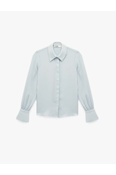 Koton Regular Fit Classic Collar Buttoned Women's Shirt 6Sak60235Uw