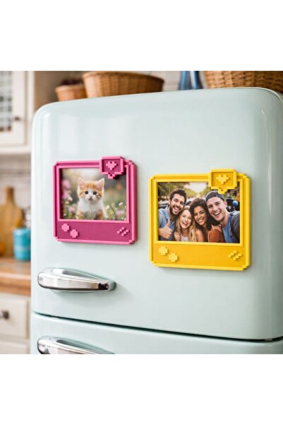 Otscraft Studio PixelFrame Retro Oyun Konsolu Tasarımlı Fotoğraf Magneti Pola...
