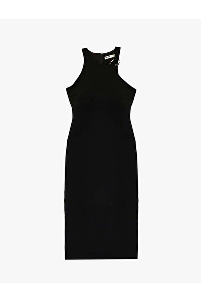 Koton Γυναικείο φόρεμα μαύρο με λαιμόκοψη halter 6SAK80112UW