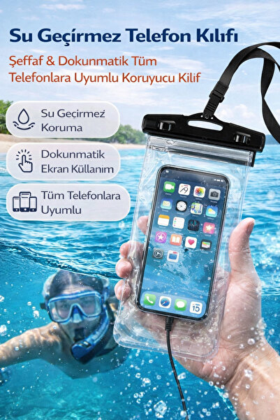Hane Dostu Su Geçirmez Telefon Kılıfı – Dokunmatik Uyumlu, Boyun Askılı, Tüm ...